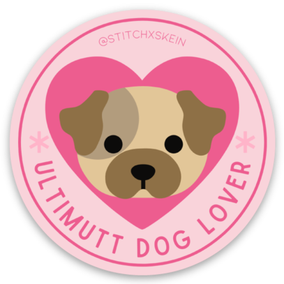 'Ultimutt Dog Lover' sticker ft. PUG DOG