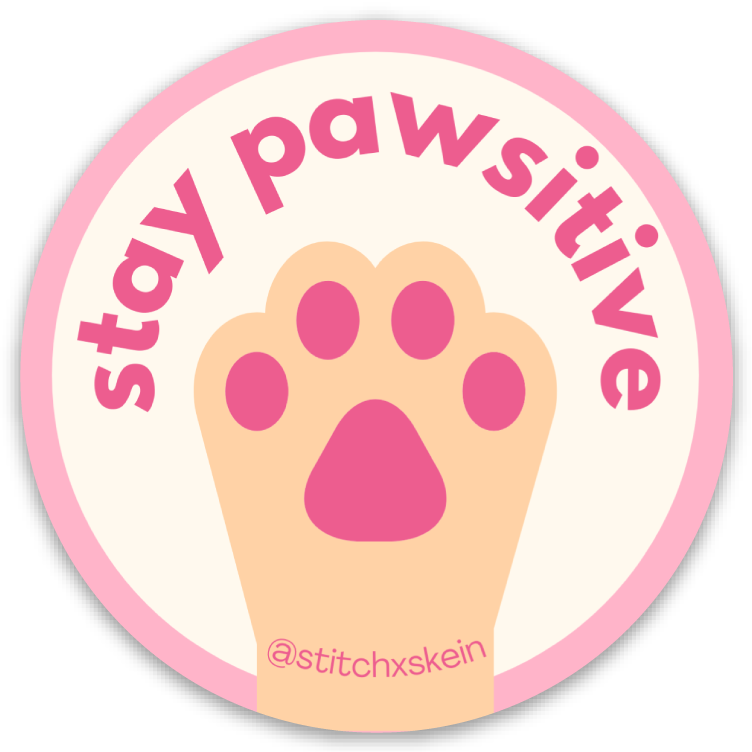 'Stay Pawsitive' sticker